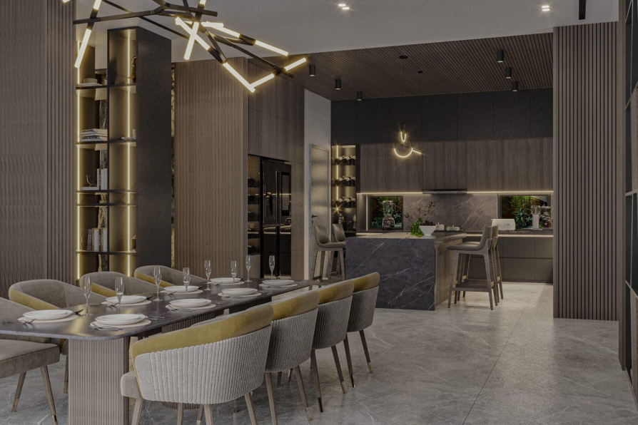 Tran Tuan Minh - 3D Living Room - Kitchen Interior Model Download 