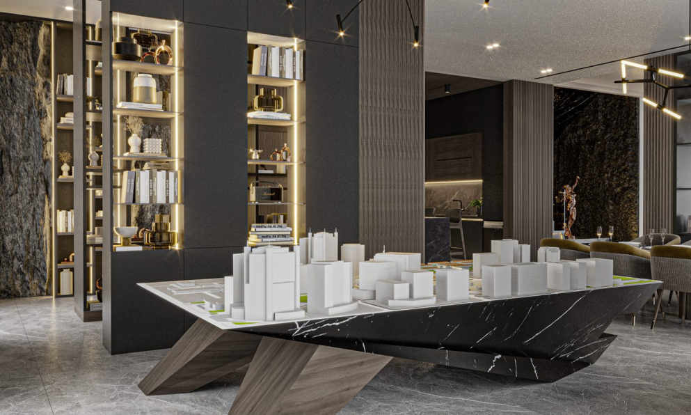 Tran Tuan Minh - 3D Living Room - Kitchen Interior Model Download 