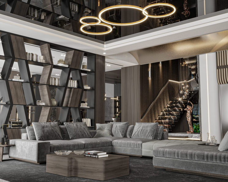 Tran Tuan Minh - 3D Living Room - Kitchen Interior Model Download 