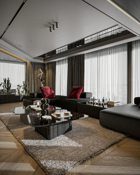  Hoang Tuan Anh - 3D Living Room – Kitchen Interior Model Download 