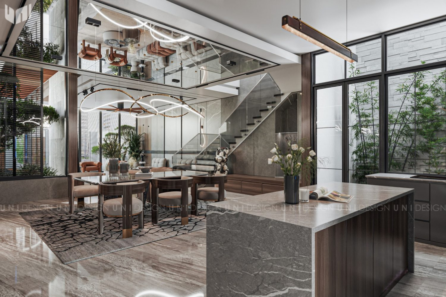  Nguyen Trung Phuc - 3D Living Room – Kitchen Interior Model Download 