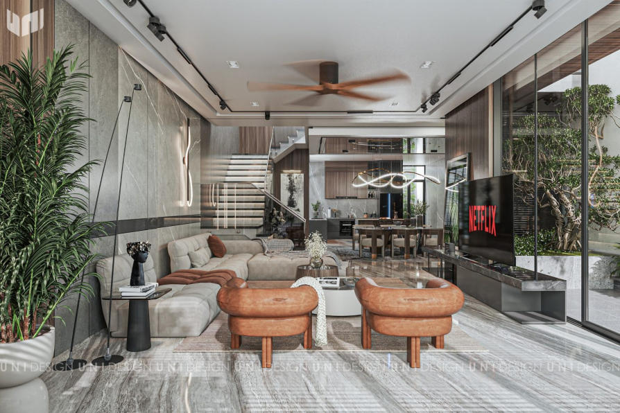  Nguyen Trung Phuc - 3D Living Room – Kitchen Interior Model Download 