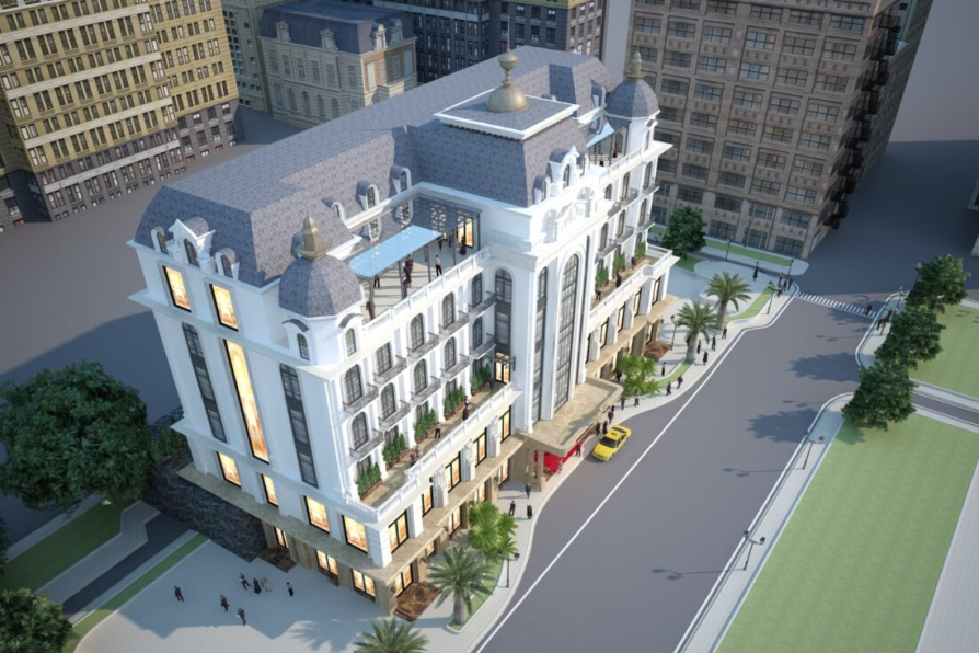 Vu Huy Hung - 3D Exterior Hotel Scene Model 3dsmax Free Download 