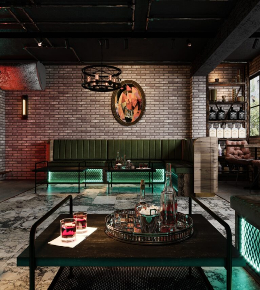 LeMinh - 3D Model Interior Bar Restaurant Scene 241 