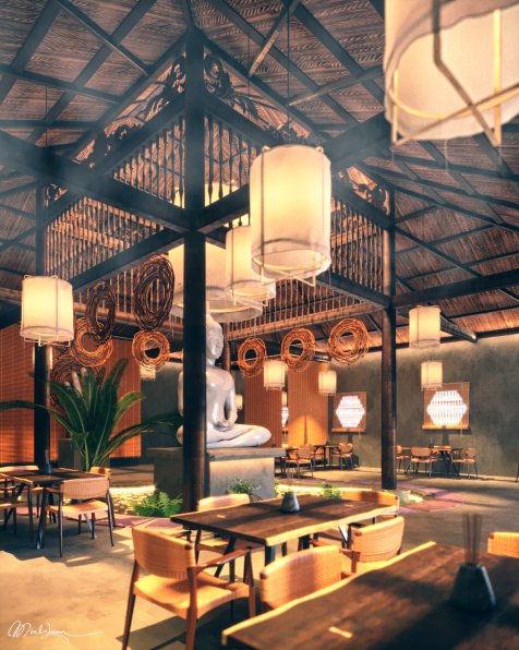 TranMinhLuan - 3D Model Interior Restaurant Scene 233  Free Download