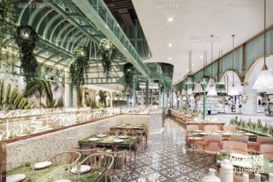 Kha Vi - 3D Model Interior Restaurant Scene 60 File 3dsmax 