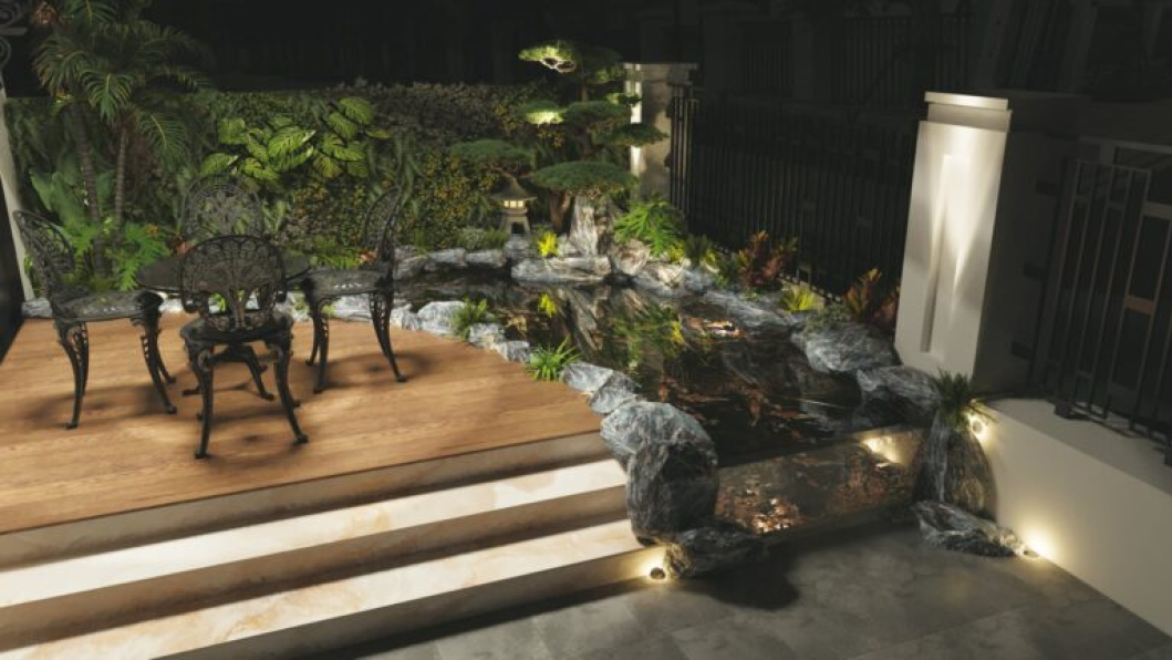 Long Gao - 3D Exterior Villa Landscape Model Download 