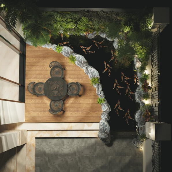 Long Gao - 3D Exterior Villa Landscape Model Download 