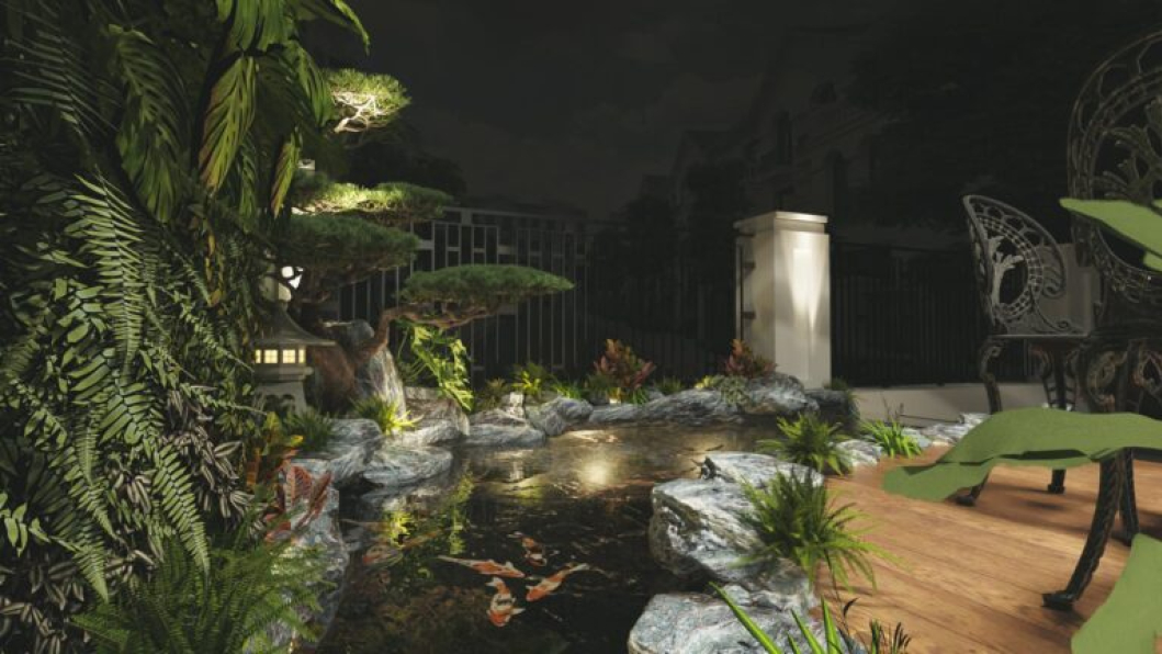 Long Gao - 3D Exterior Villa Landscape Model Download 