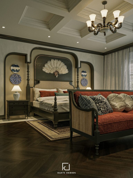 Dat Nguyen - 3D Indochine Bedroom Interior Model Download 