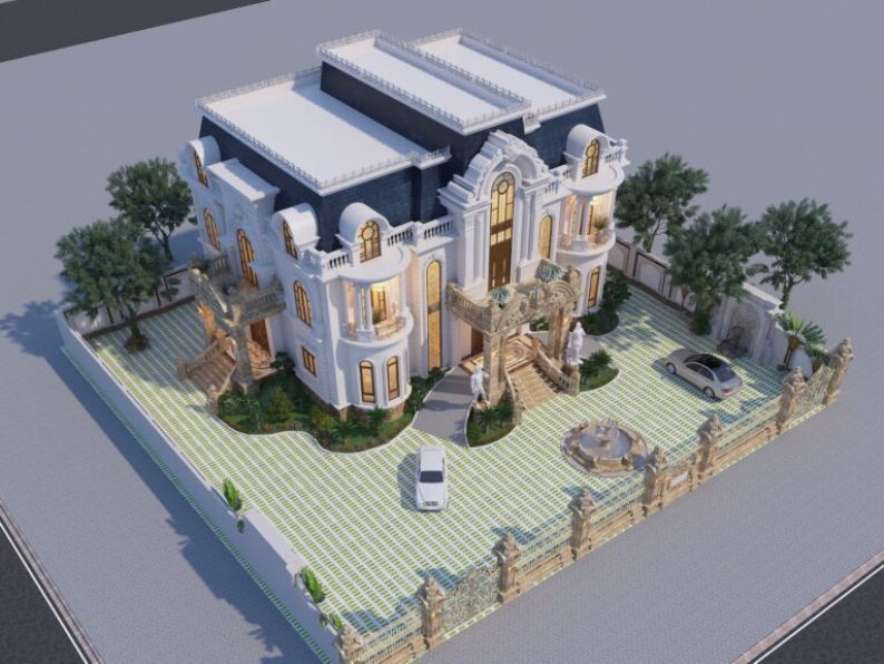 Hoang Dung - Free 3D Villa Exterior Model Download 