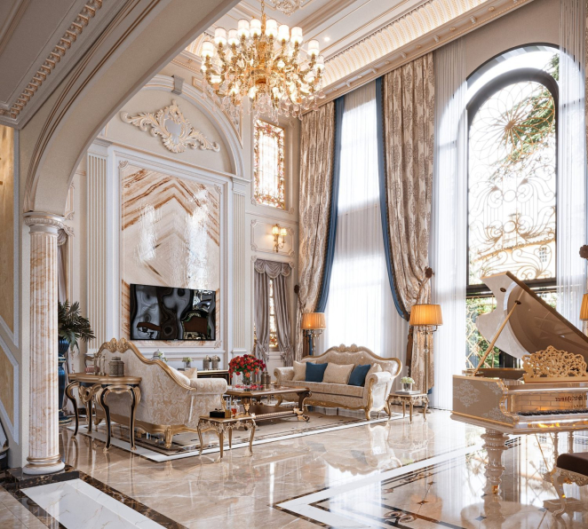 Pham Hai - Free 3D Neoclassical Living Room Interior Model Download 