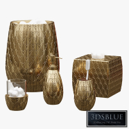 Pina Colada Gold Pineapple Bath Accessories by Croscill