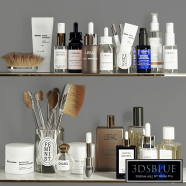 skincare products shelf