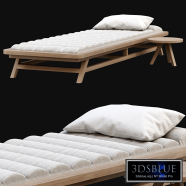 Wooden outdoor chaise lounge S18