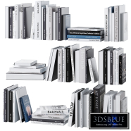 Set of books in gray tones