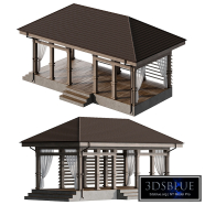 Gazebo with curtains