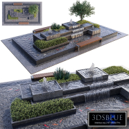 Landscaping Figure with Plants Waterfalls and Fish 2