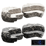 set park bench made of stone 3