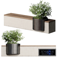 Bench with Plants - Urban Furniture 07