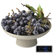 bowl of black grapes