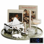 Decorative set on a round tray