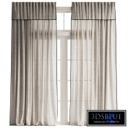 Black Trim Linen Curtains