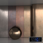 Flat old metal material set 2