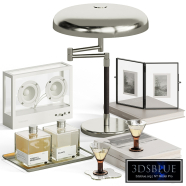 Decorative set with transparent speaker and Ikea Art Deco Grimsö Table Lamp