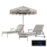 Laurens stripe umbrella and lounger