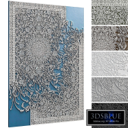 Bas-relief plaster wall decorative panel carpet floral ornament oriental