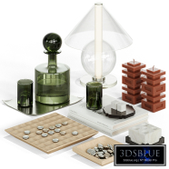 Decorative set with Fragile table lamp