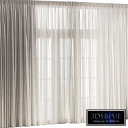 Wide Striped Tulle Curtain