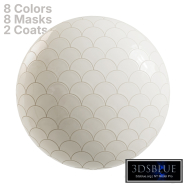 Fishcale Tile (Fan, Scallop, Mermaid) 5 1/8