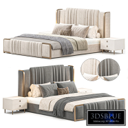 Upholstered Wingback Bed