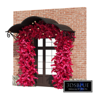 Entrance group with floral decoration