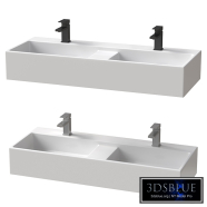 Arezzo Double Bowl Wall Mounted Basin