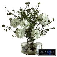 Bouquet of branches and flowers in a vase