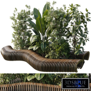 Bench Garden Wood Parametric - Urban Furniture Bench 63