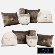 Set of 3D volumetric face pillows
