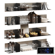 Kitchenware Decorative Set In Metal Shelves