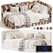 Leo Kids Bed, Children's soft sofa bed Leo