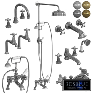 Lefroy Brooks - Classic bathroom and kitchen tap set with bath shower and pillars