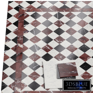 Сheckerboard Three-color marble tiles