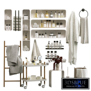 Decorative bathroom set with towels and toiletries