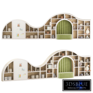 Hobbit wall shelving unit with filling