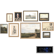 Vintage gallery wall set of 9