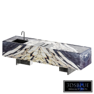 HENGE Oneon kitchen island with sink, faucet, and cooktop