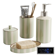 Striped ceramic bathroom accessories
