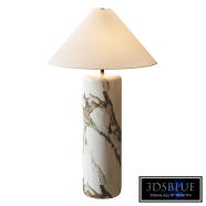 Block Tall Floral Jade Marble Table Lamp